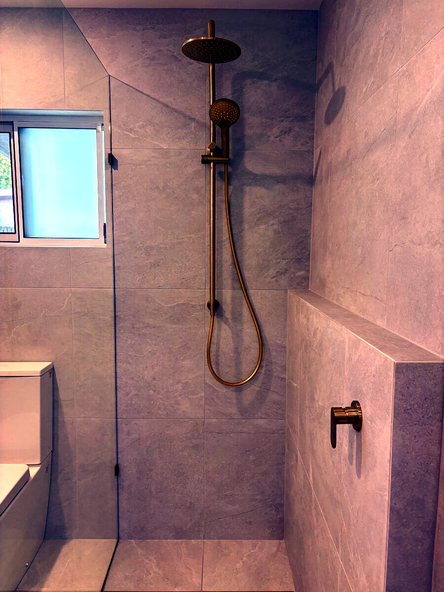 After — Brushed Gold Shower Fitout — Showers & Fixtures by Seymour Plumbing